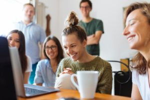 Group of People Watching Gray Laptop Computer